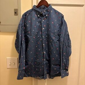 Men’s Vintage Chaps Ralph Lauren Button-Down all over crest print size XL